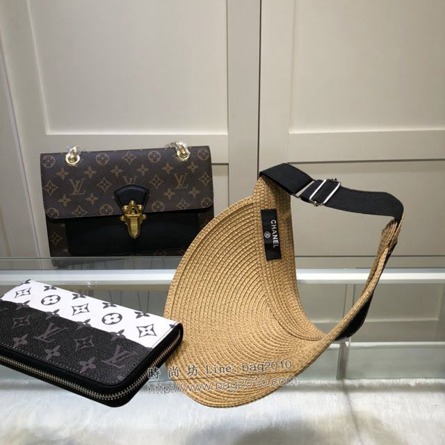 Chanel女士帽子 香奈兒空頂編織草帽  mm1077